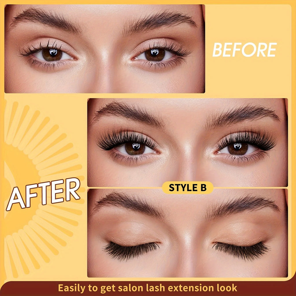Magnetic False Eyelashes Set Easy Wear No Glue Waterproof Reusable Includes Eyelash Curler for Natural Attractive Makeup Effect