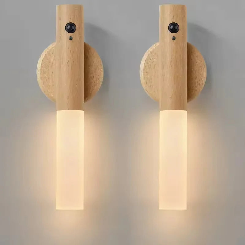 Smart Motion Sensor Night Light LED Rechargeable Magnetic Wall Lamp Portable for Hallway Bedroom Stairs Bathroom Cabinets Decor