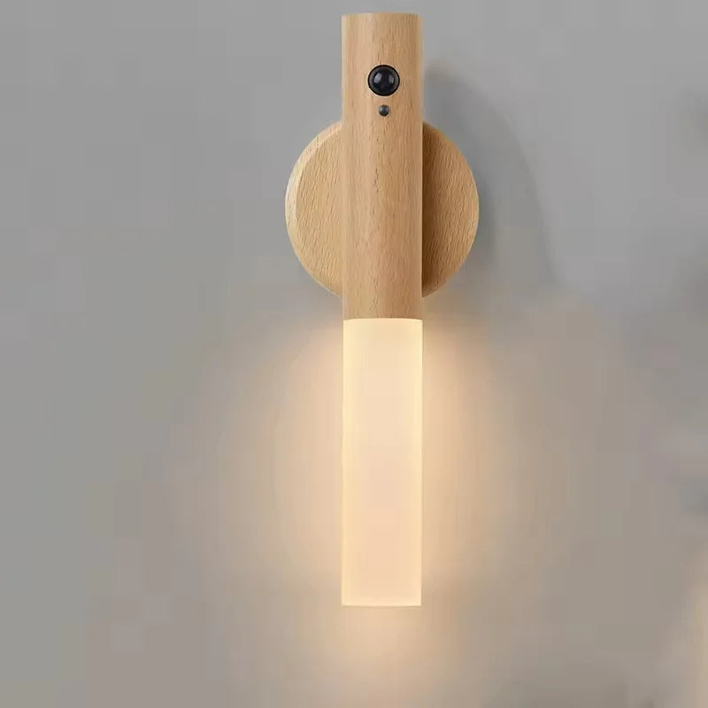 Smart Motion Sensor Night Light LED Rechargeable Magnetic Wall Lamp Portable for Hallway Bedroom Stairs Bathroom Cabinets Decor
