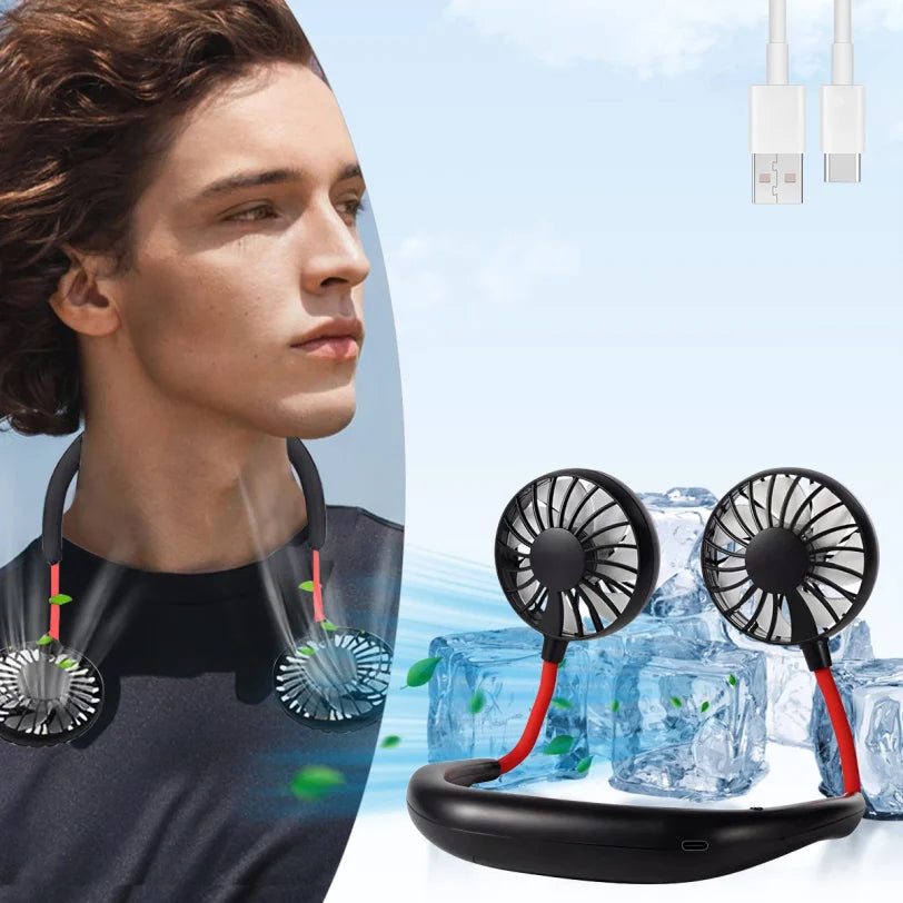 Neck Fan Rechargeable 2000mAh 3 Speeds Hands Free Wearable Fan Portable Personal Cooling Fan for Travel Outdoor Hot Sale