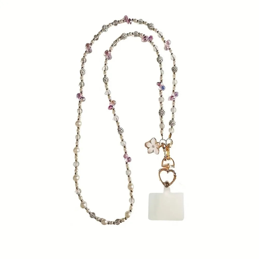 Bag Chain Beaded Crossbody Phone Chain Long-style Anti Loss Mobile Phone Crossbody Strap Sweet Colorful Phone Neck Straps