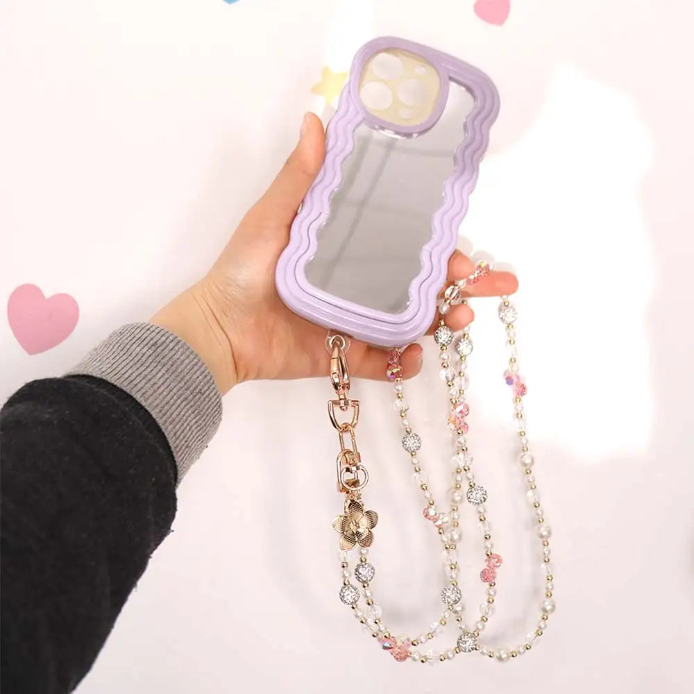 Bag Chain Beaded Crossbody Phone Chain Long-style Anti Loss Mobile Phone Crossbody Strap Sweet Colorful Phone Neck Straps