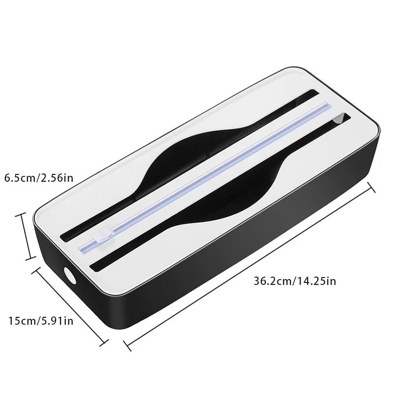 Double Slot Food Wrap Dispenser with Slide Cutter - Wall Mountable Kitchen Storage for Plastic Wrap and Foil Rolls