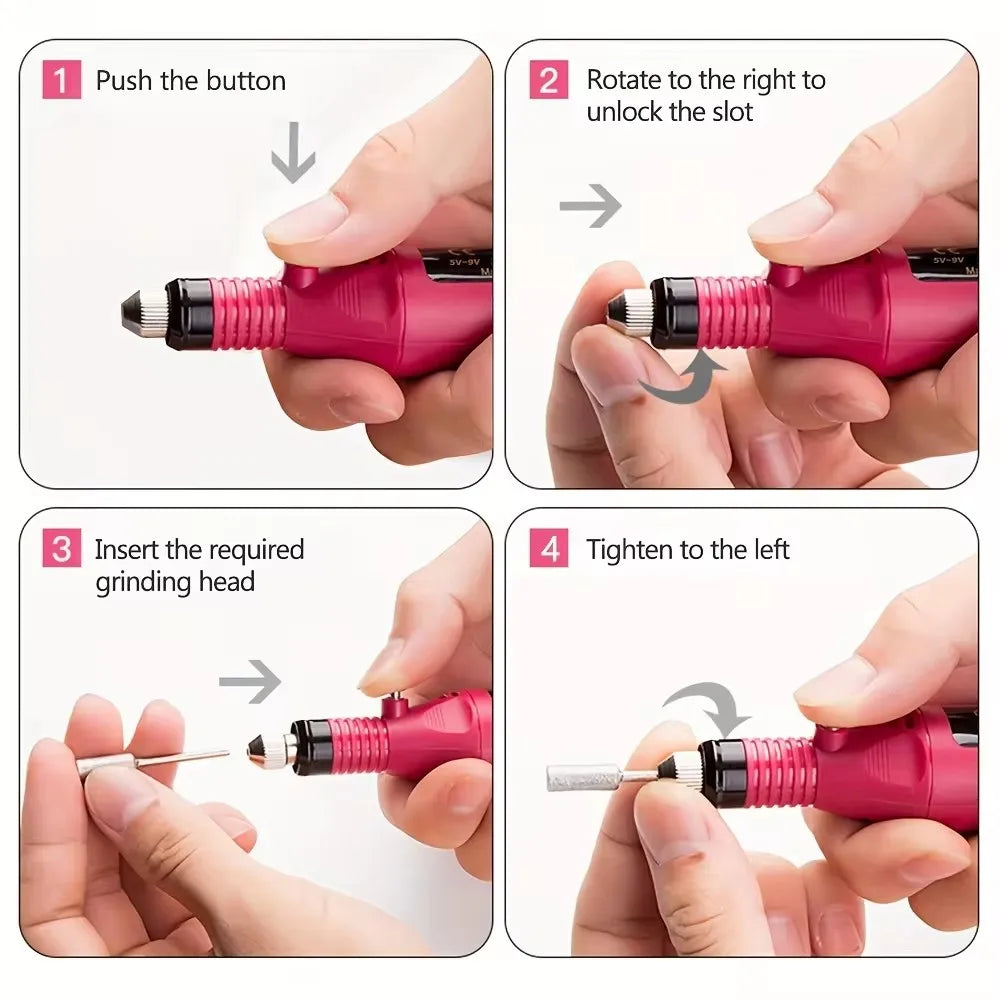 LINMANDA Professional USB Electric Nail Drill Polish File Kit with UV LED Nail Lamp Gel Manicure Dryer Lamp Acrylic Starter Set