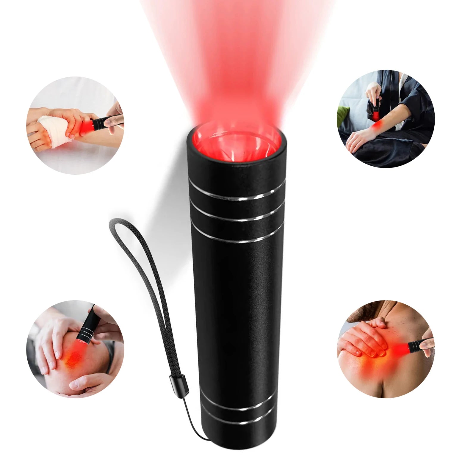 Red Light Therapy Lamp 660nm Red Light & 850nm Infrared Lamp Therapy Torch with Timer Portable LED Small Torch Body Pain Relief